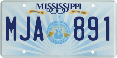MS license plate MJA891