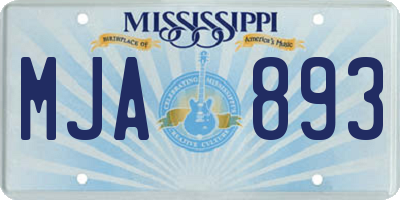 MS license plate MJA893