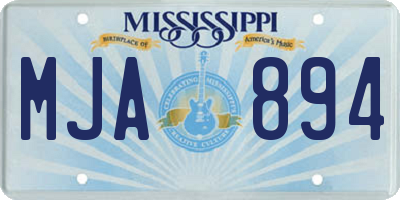 MS license plate MJA894