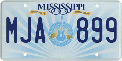 MS license plate MJA899