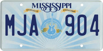 MS license plate MJA904