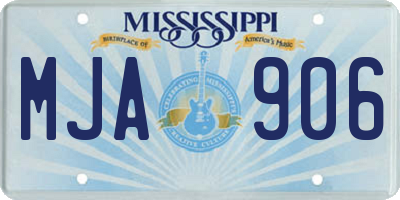 MS license plate MJA906