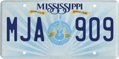 MS license plate MJA909