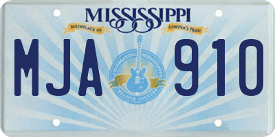 MS license plate MJA910