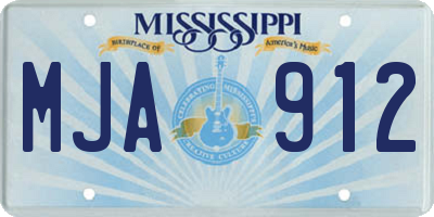 MS license plate MJA912