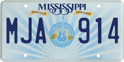 MS license plate MJA914