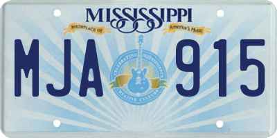 MS license plate MJA915