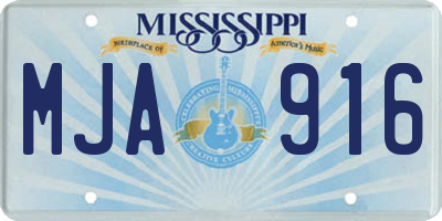 MS license plate MJA916