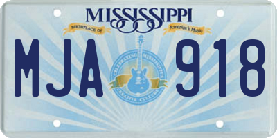 MS license plate MJA918