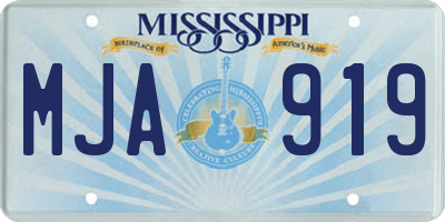 MS license plate MJA919
