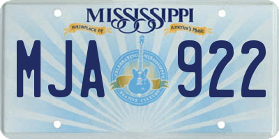 MS license plate MJA922