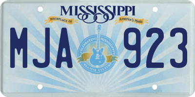 MS license plate MJA923