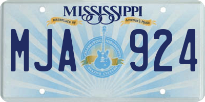 MS license plate MJA924
