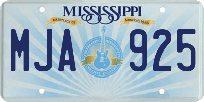 MS license plate MJA925