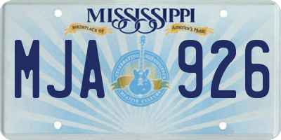 MS license plate MJA926
