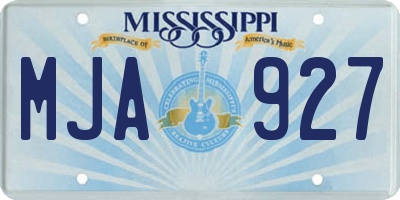 MS license plate MJA927