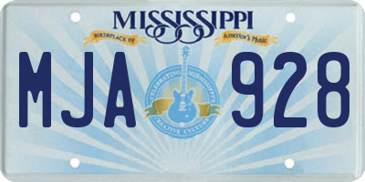 MS license plate MJA928