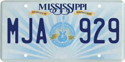 MS license plate MJA929