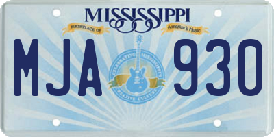 MS license plate MJA930