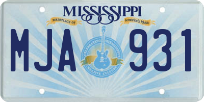 MS license plate MJA931