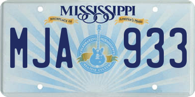 MS license plate MJA933