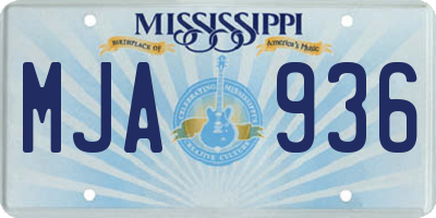 MS license plate MJA936