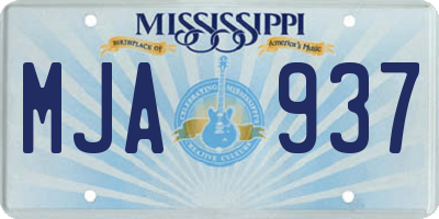 MS license plate MJA937