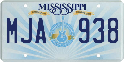 MS license plate MJA938