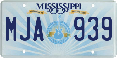 MS license plate MJA939
