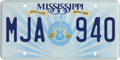 MS license plate MJA940