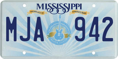 MS license plate MJA942