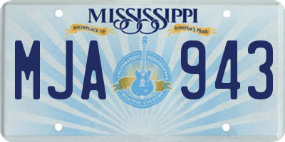 MS license plate MJA943