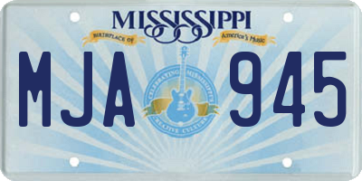 MS license plate MJA945