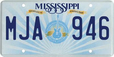MS license plate MJA946