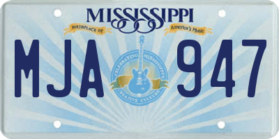 MS license plate MJA947