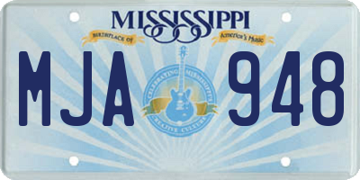 MS license plate MJA948