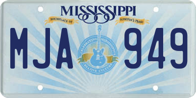 MS license plate MJA949