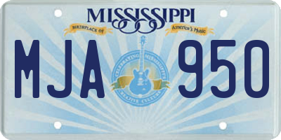 MS license plate MJA950