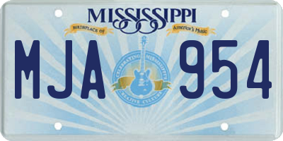 MS license plate MJA954