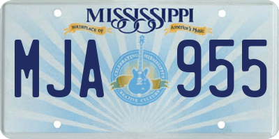MS license plate MJA955