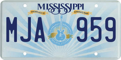 MS license plate MJA959