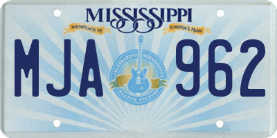 MS license plate MJA962