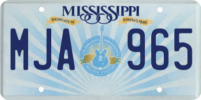 MS license plate MJA965