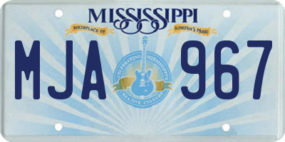 MS license plate MJA967