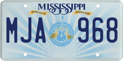 MS license plate MJA968