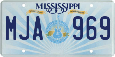 MS license plate MJA969