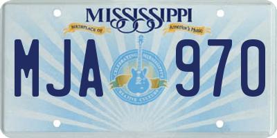 MS license plate MJA970