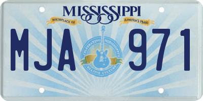MS license plate MJA971