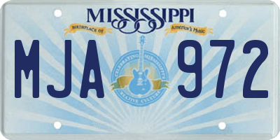 MS license plate MJA972