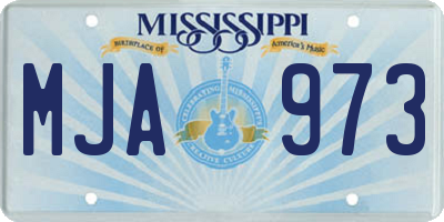 MS license plate MJA973